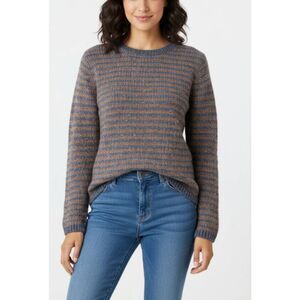 Vintage Ellen tracy womens handmade large mohair gray tan sweater Linda allard